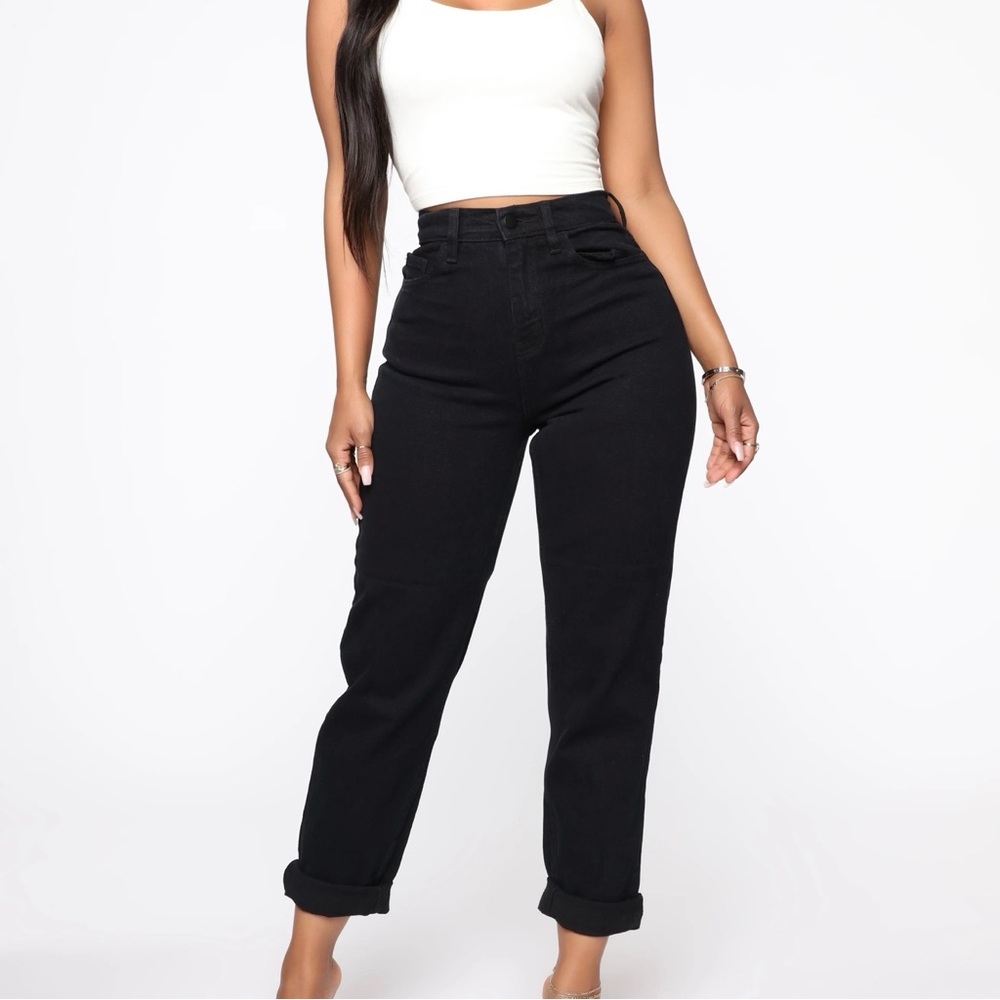 NWT Fashion Nova I Got It From My Mama Size 9 High Rise Mom Jeans Black Curvy
